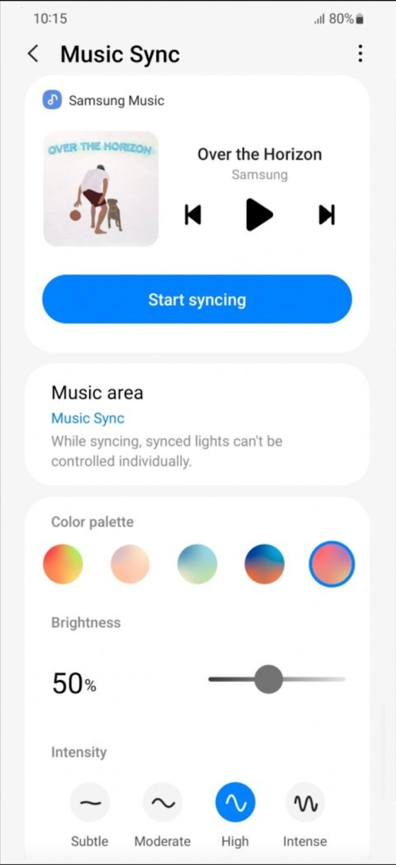 Music Sync app screenshot